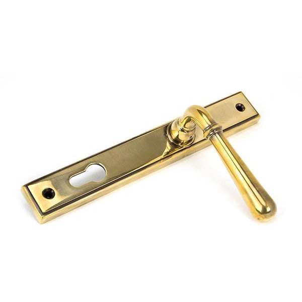 From The Anvil - Newbury Slimline Lever Espag. Lock Set - Aged Brass - 91413 - Choice Handles