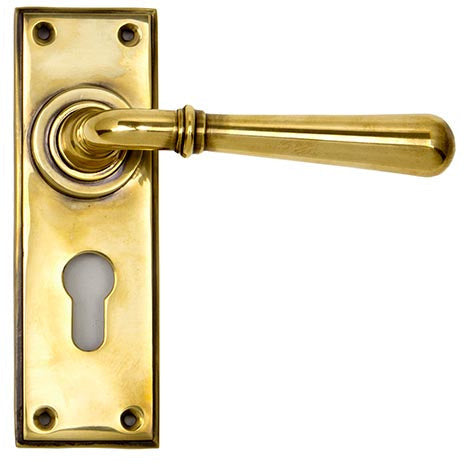 From The Anvil - Newbury Lever Euro Lock Set - Aged Brass - 91417 - Choice Handles