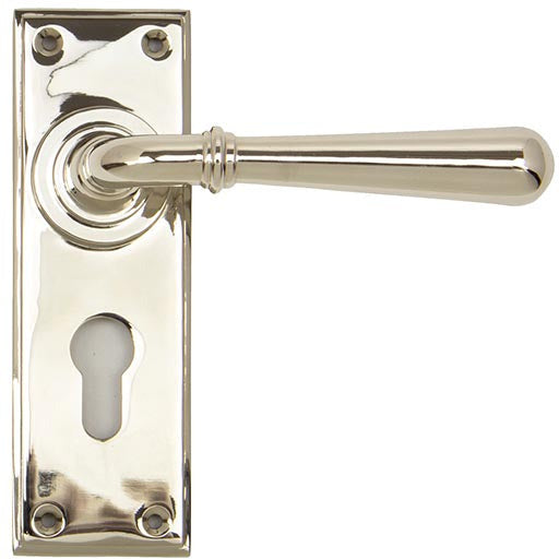 From The Anvil - Newbury Lever Euro Lock Set - Polished Nickel - 91431 - Choice Handles