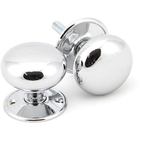 From The Anvil - 57mm Mushroom Mortice/Rim Knob Set - Polished Chrome - 91532 - Choice Handles