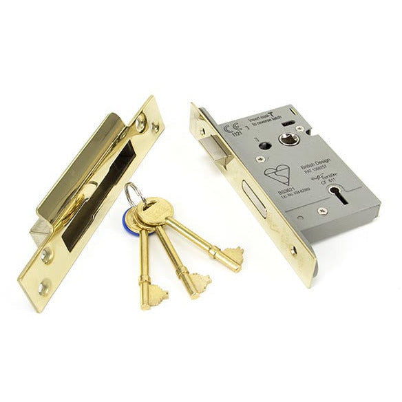 From The Anvil - 3" Heavy Duty BS Sash Lock - PVD Brass - 91827 - Choice Handles