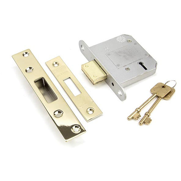 From The Anvil - 3" 5 Lever BS Deadlock - PVD Brass - 91832 - Choice Handles