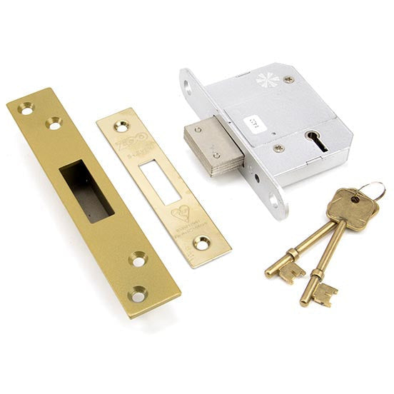 From The Anvil - 2 ½" 5 Lever BS Deadlock KA - PVD Brass - 91833 - Choice Handles