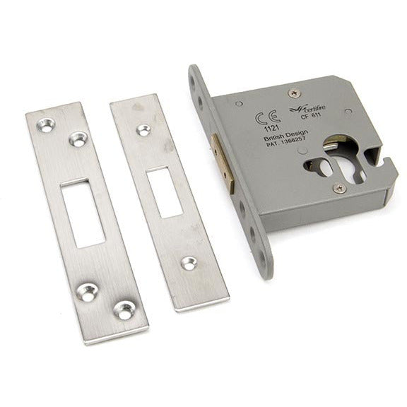 From The Anvil - 3" Euro Profile Dead Lock - Satin Stainless Steel - 91843 - Choice Handles