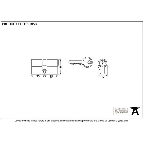 From The Anvil - 35/35 Euro Cylinder - Polished Chrome - 91858 - Choice Handles