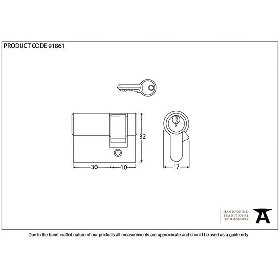 From The Anvil - 30/10 6pin Single Cylinder - Black - 91861 - Choice Handles