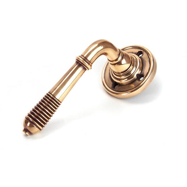 From The Anvil - Reeded Lever on Rose Set - Polished Bronze - 91917 - Choice Handles