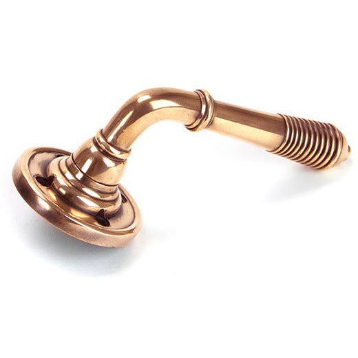 From The Anvil - Reeded Lever on Rose Set - Polished Bronze - 91917 - Choice Handles