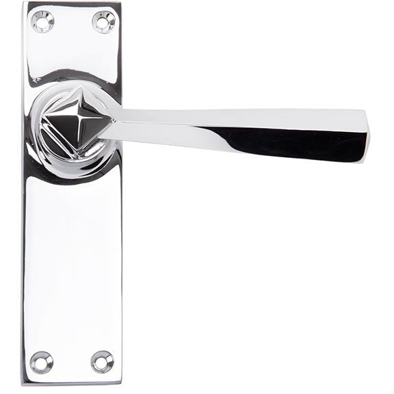 From The Anvil - Straight Lever Latch Set - Polished Chrome - 91969 - Choice Handles