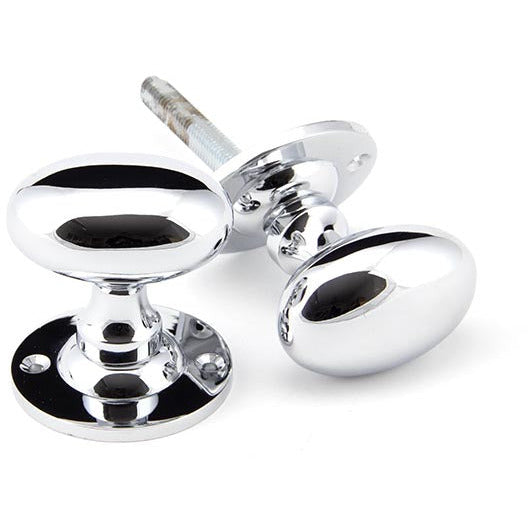 From The Anvil - Oval Mortice/Rim Knob Set - Polished Chrome - 91975 - Choice Handles