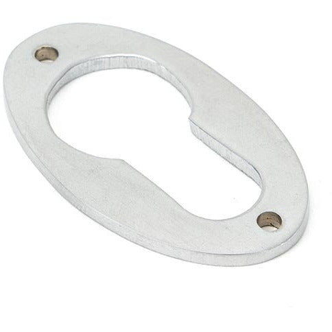 From The Anvil - Oval Euro Escutcheon - Satin Chrome - 91986 - Choice Handles