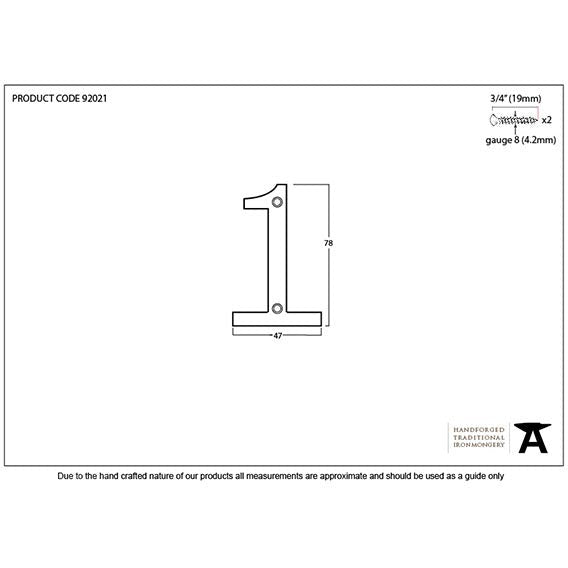 From The Anvil - Numeral 1 - Polished Bronze - 92021 - Choice Handles