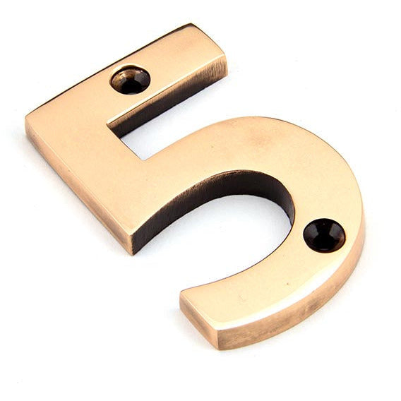 From The Anvil - Numeral 5 - Polished Bronze - 92025 - Choice Handles