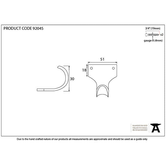 From The Anvil - Sash Lift - Aged Brass - 92045 - Choice Handles