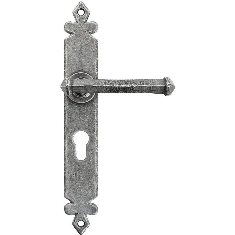 From The Anvil - Tudor Lever Euro Lock Set - Pewter Patina - 92063 - Choice Handles