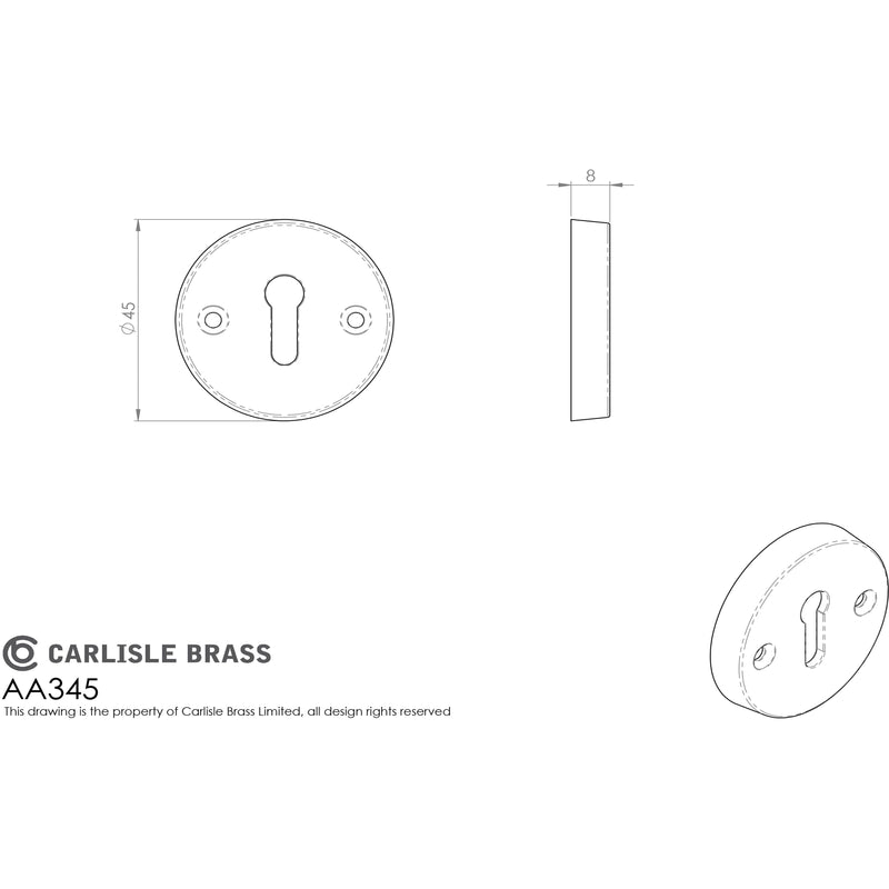 Carlisle Brass - Standard Profile Escutcheon - Satin Nickel - AA345SN - Choice Handles