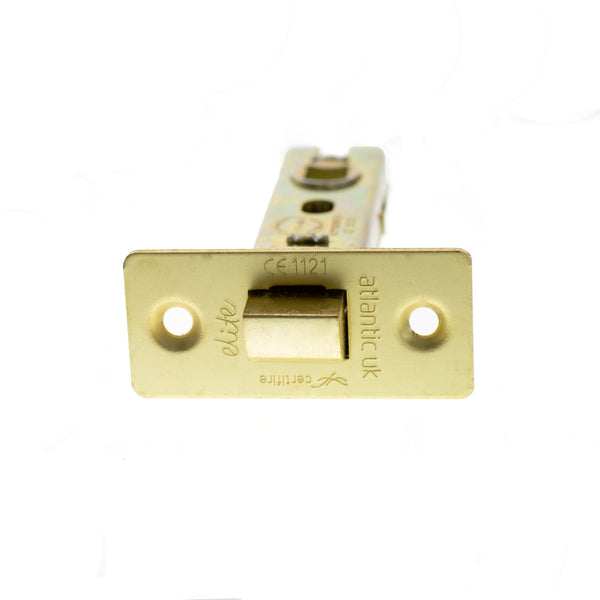 Atlantic Fire-Rated CE Marked Bolt Through Tubular Latch 2.5" - Satin Brass - ALCE25SB - Choice Handles