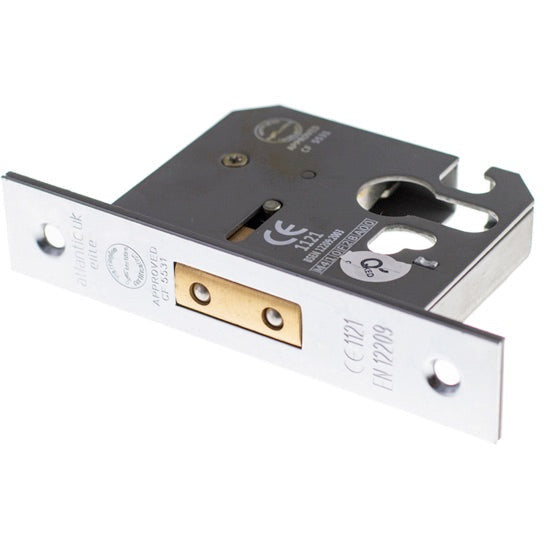 Atlantic Euro Deadlock [CE] 3" - Polished Chrome - ALKDEADE3PC - Choice Handles