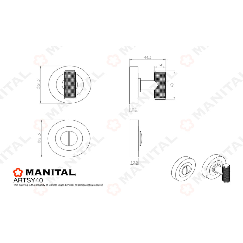 Manital - Syntax Turn & Release  - Polished Chrome - ARTSY40CP - Choice Handles