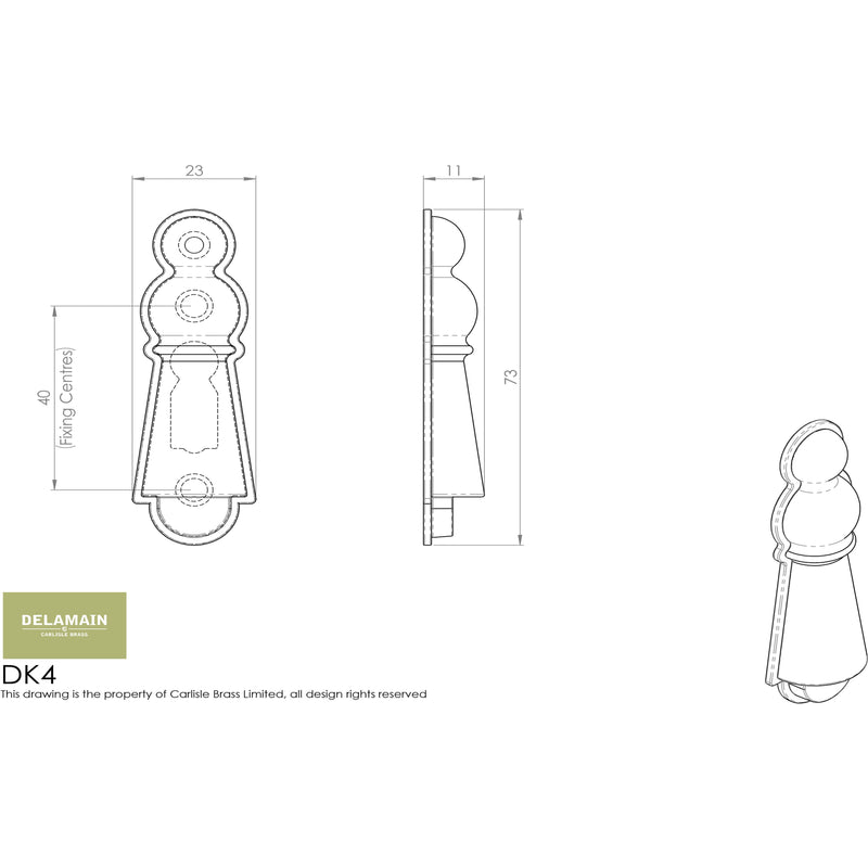 Carlisle Brass - Delamain Large Covered Escutcheon - Polished Chrome - DK4CP - Choice Handles