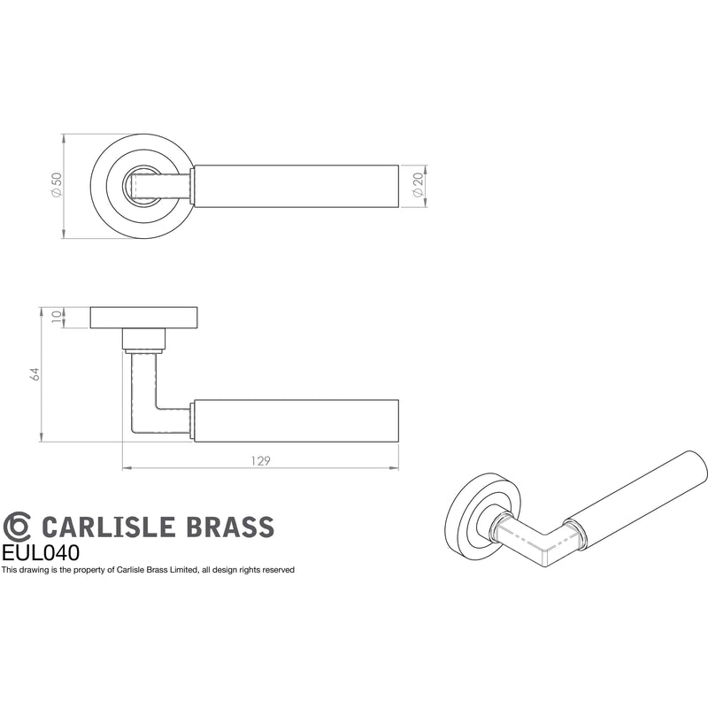 Carlisle Brass - Amiata Lever on RoseRose - Matt Bronze - EUL040MBRZ - Choice Handles