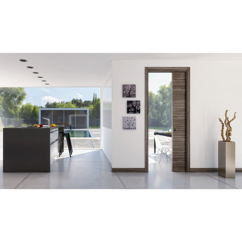 Ermetika EvoKit Single Pocket Door System 762x1981 Door 100mm WT - Raw Wood - EEK1GRW - Choice Handles