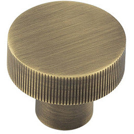 Hoxton Thaxted 30mm Knurled Cupboard Knob - Antique Brass - HOX230AB - Choice Handles