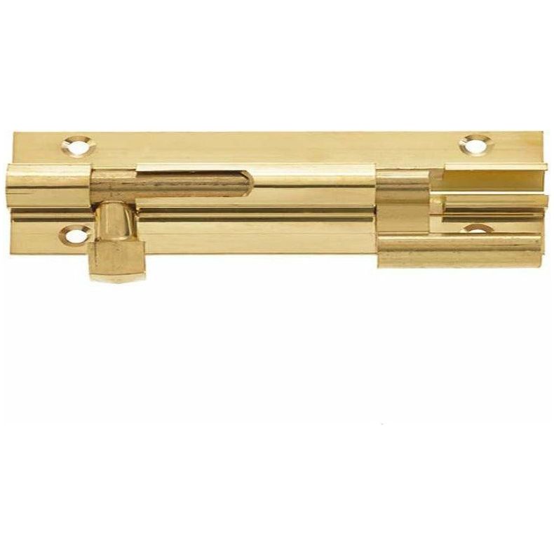 Frelan -  Necked Barrel Bolt 100 x 25mm - Polished Brass - J1002BE - Choice Handles