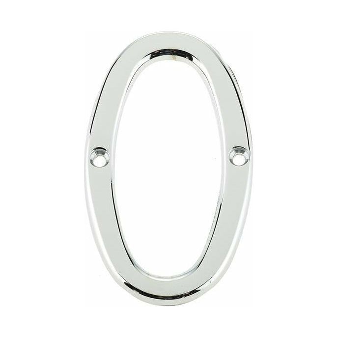 Jedo 75mm Polished Chrome Screwfix Numeral 0"- JNPC-0 - Choice Handles