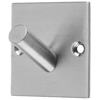 Frelan - Square Single Robe Hook - Satin Stainless Steel - JSS901A - Choice Handles