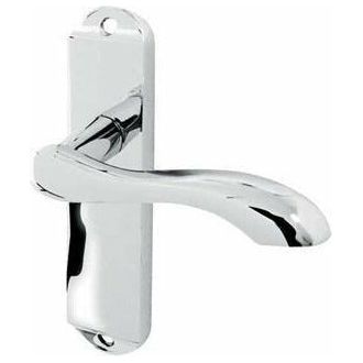 Frelan - Broadway Door Handles On Backplate - Latch  - Polished Chrome - JV921PC - Choice Handles