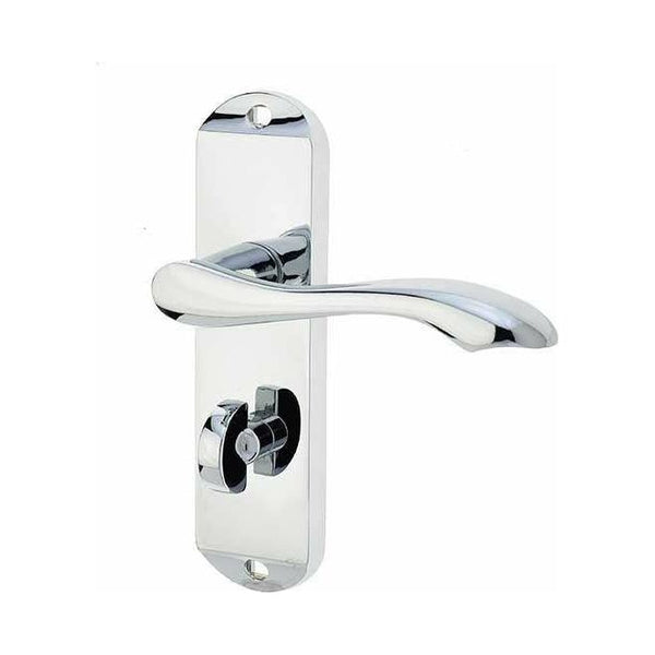 Frelan - Broadway Door Handles On Backplate - Bathroom  - Polished Chrome - JV922PC - Choice Handles