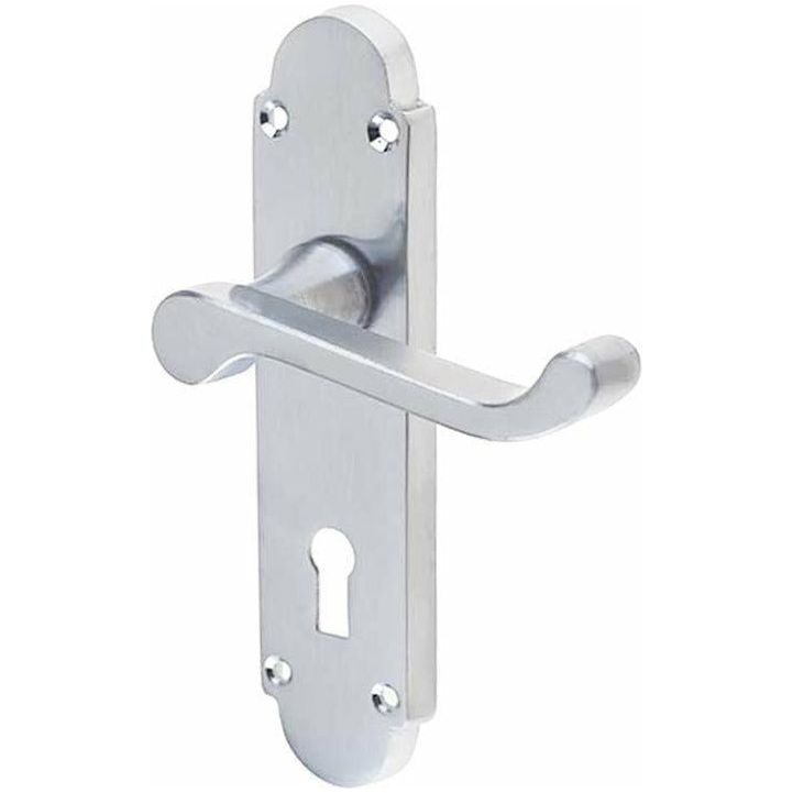 Frelan - Epsom Door Handles On Backplate - Lever Lock - Polished Chrome - JV250PC - Choice Handles