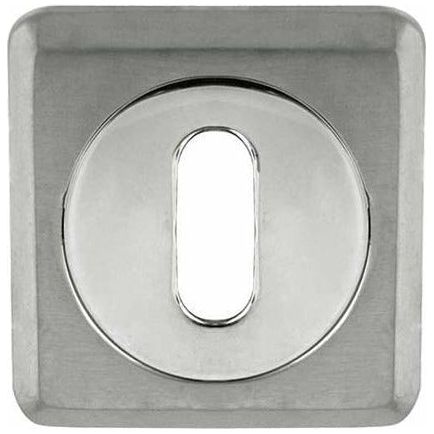 Frelan - Standard Profile Square Keyhole Escutcheon - Dual Finish Polished Chrome & Satin Chrome - JV3005PCSC - Choice Handles