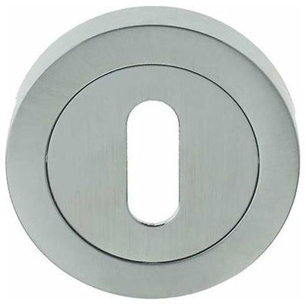 Frelan - Standard Profile Keyhole Escutcheon - Dual Finish -  Polished Chrome & Satin Chrome - JV503PCSC - Choice Handles