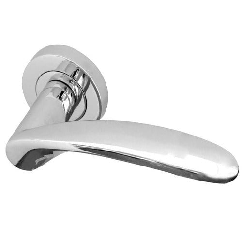 Frelan  - Monaco Door Handles On Round Rose  - Polished Chrome - JV690PC - Choice Handles