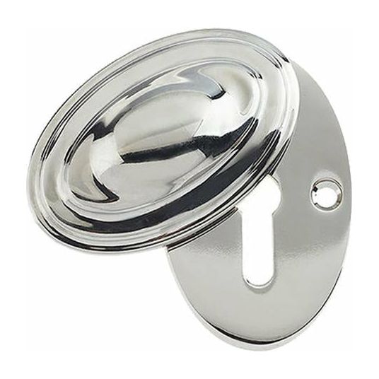 Frelan - Standard Profile Covered Keyhole Escutcheon 56mm x 32mm - Polished Nickel - JV76PN - Choice Handles