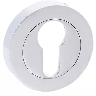 Millhouse Brass Euro Escutcheon on Round Rose - Polished Chrome - MHREPC (Pair) - Choice Handles