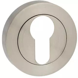 Millhouse Brass Euro Escutcheon on Round Rose - Satin Nickel - MHRESN (Pair) - Choice Handles