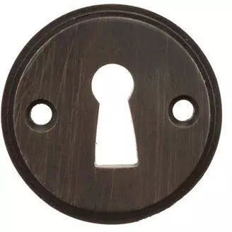 Millhouse Brass Solid Brass Open Key Hole Escutcheon - Urban Dark Bronze - MHRKEUDB (Pair) - Choice Handles