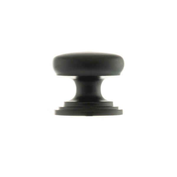 Atlantic - Old English Lincoln Solid Brass Victorian Cabinet Knob 38mm on Concealed Fix - Matt Black - OEC1238MB - Choice Handles