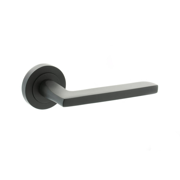 STATUS Alaska Lever on Round Rose - Matt Black - S26RMB - Choice Handles