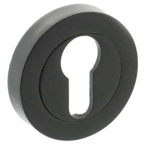 STATUS Euro Escutcheon on Round Rose - Matt Black - S2ESCERMB  - (Pair) - Choice Handles