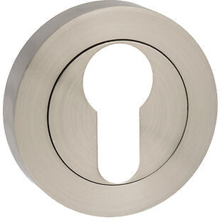 STATUS Euro Escutcheon on Round Rose - Satin Nickel - S2ESCERSN  - (Pair) - Choice Handles