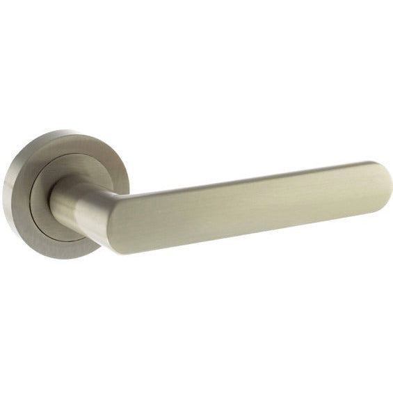 STATUS Michigan Lever on Round Rose - Satin Nickel - S31RSN - Choice Handles