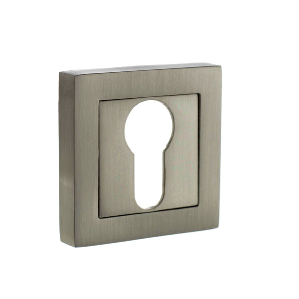 STATUS Euro Escutcheon on S4 Square Rose - Satin Nickel - S4ESCESSN - Choice Handles