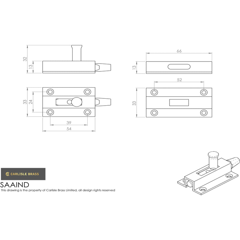 Eurospec - Aluminium Toilet Indicator Bolt - Satin Anodised Aluminium - SAAIND - Choice Handles