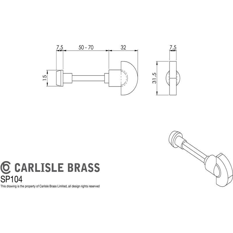 Carlisle Brass - Spare Turn and Release  - Polished Brass - SP104 - Choice Handles