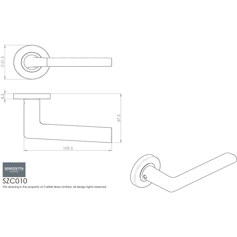 Serozzetta - Uno Lever on Round Rose - Satin Chrome - SZC010SC - Choice Handles