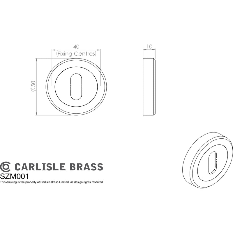 Serozzetta - Serozzetta Euro Profile Escutcheon - Polished Chrome - SZM001CP - Choice Handles